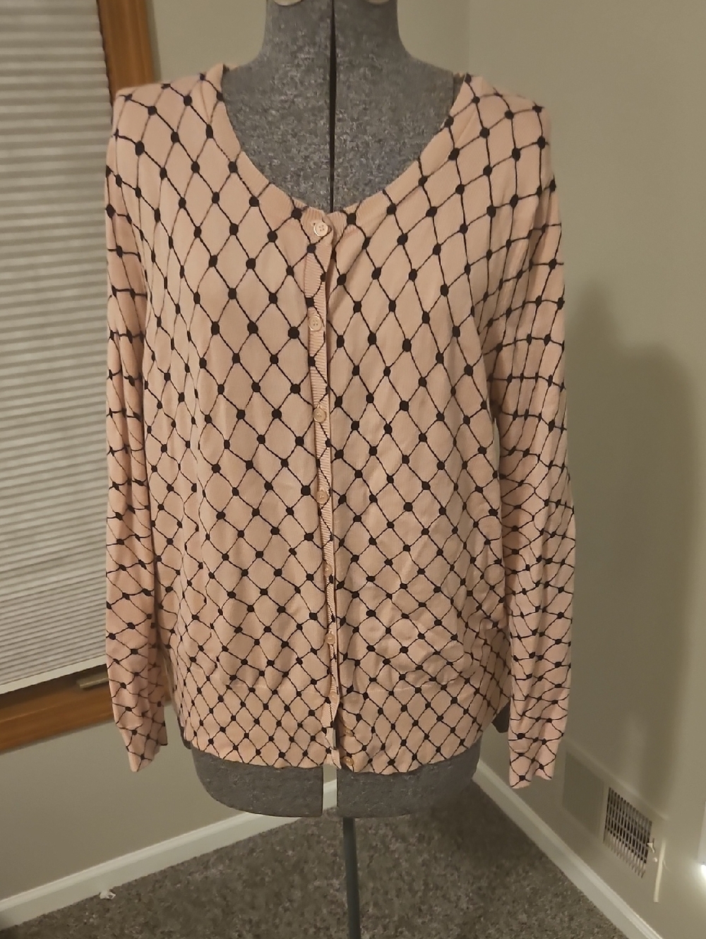 Lane Bryant Argyle Diamond Button Up Cardigan